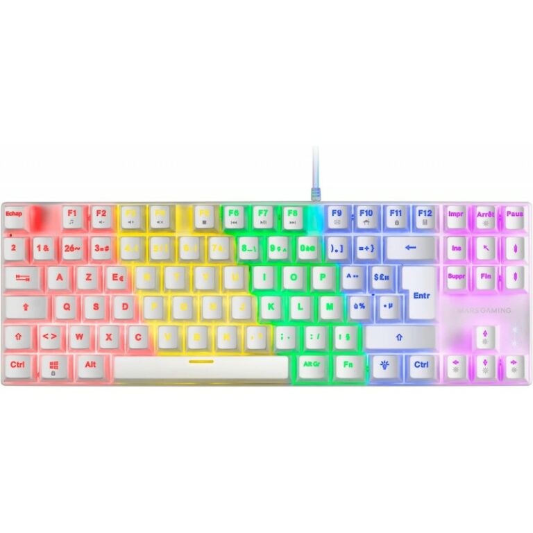 MARS GAMING MK80 MECHANICAL TKL KEYBOARD, BLUE SWITCH - WHITE