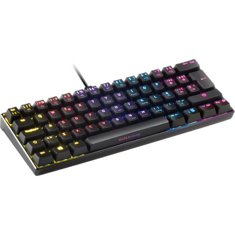 MARS GAMING MKMINI MECHANICAL 60% KEYBOARD BLUE SWITCH BLACK