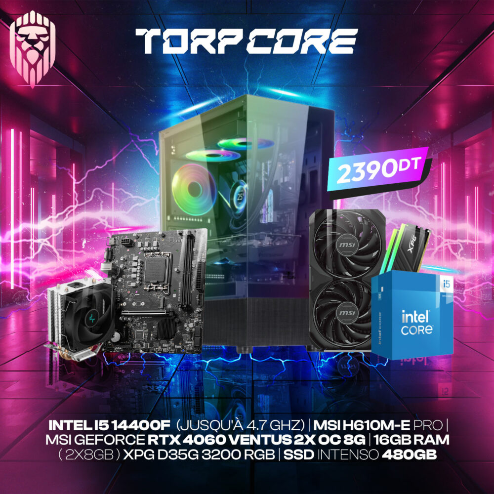 TORPCORE | INTEL I5 14400F | RTX 4060 8GB | 16GB DDR4 | 480GB SSD